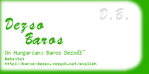 dezso baros business card